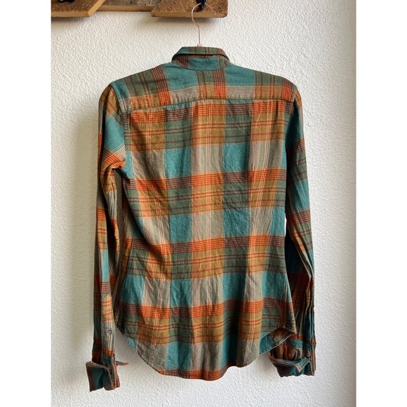 Ralph Lauren Madras Ruffle Front Plaid Flannel Cotton Blouse 6 - Picture 5 of 5